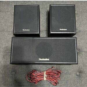 Vintage Technics Black Wood Cabinet Speaker System SB-S17 SB-C11 30W